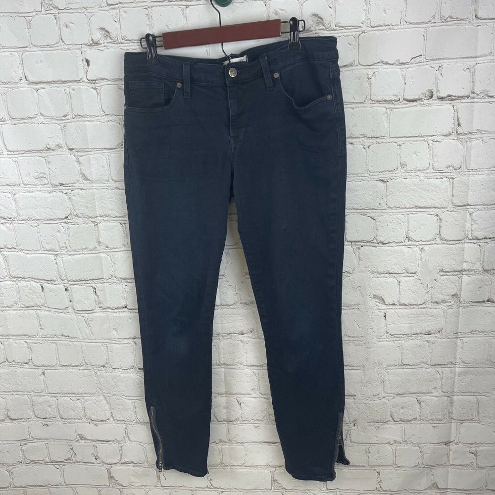 Madewell Black Skinny Skinny Jeans Cropped Ankle Zipper Women’s Size 31